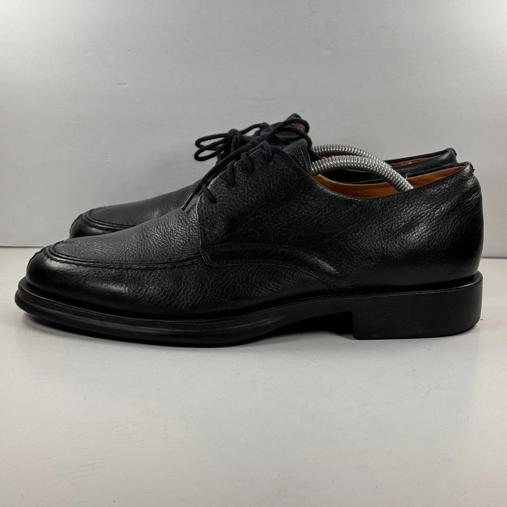 Sandro Moscolo Mens Black Leather Anatomic Gel Apron Toe Derby Shoes 11 D